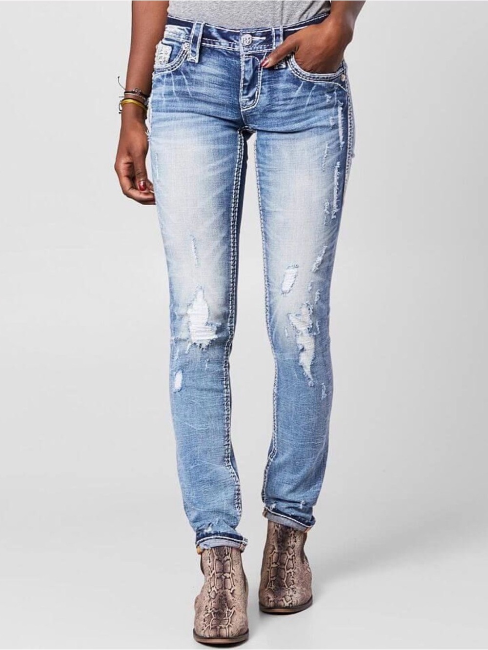Miss Me Y2K Vintage Low Rise Skinny Jeans - Women's Denim